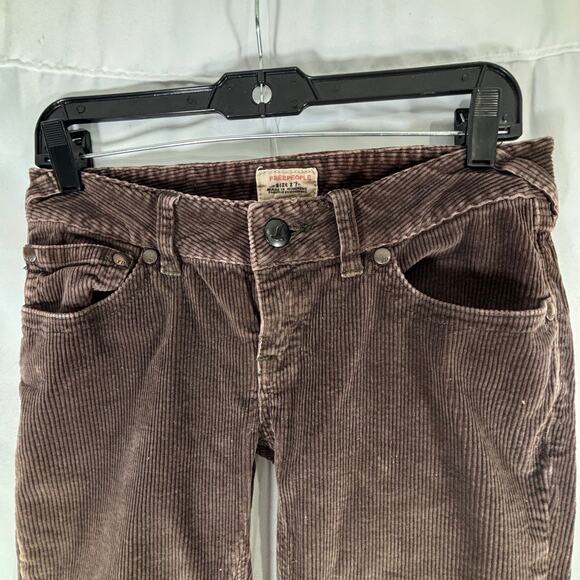 Vintage-Inspired Free People Brown Corduroy Pants Size 27 Low Rise, Slight Flare - Picture 5 of 8